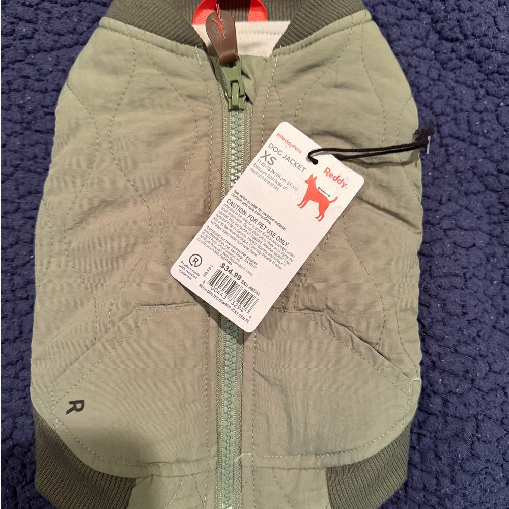 Rreddy Green Quilted Dog Coat